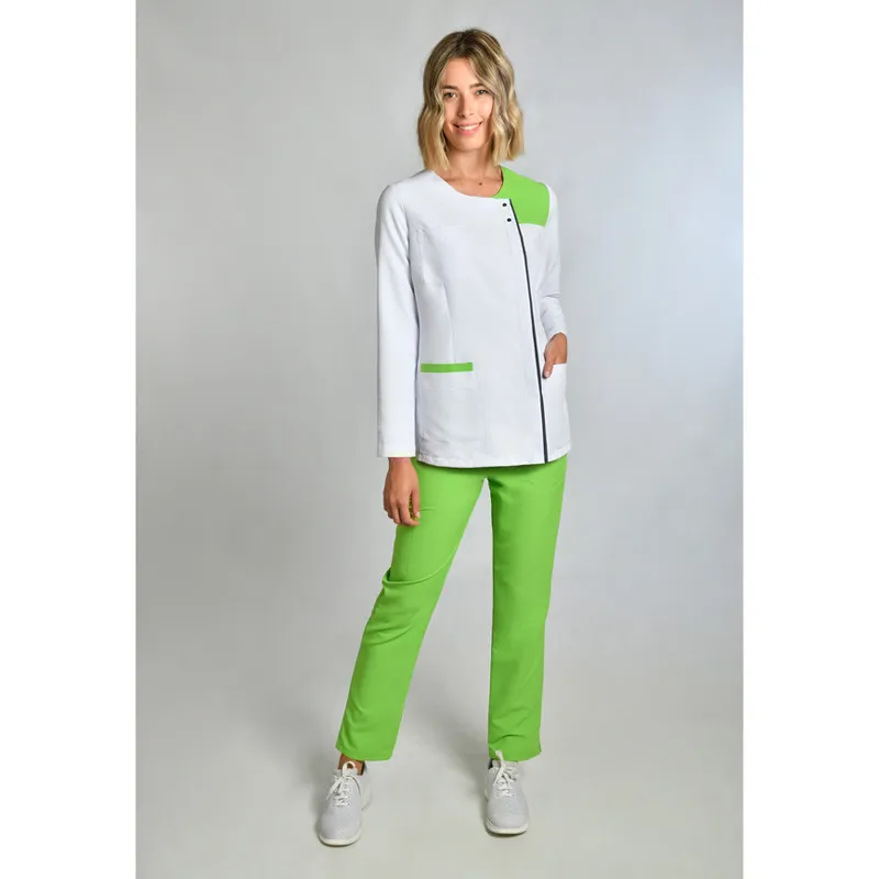 CHAQUETA MUJER DE MICROFIBRA CONTRASTE PISTACHO Y GRIS  DYNEKE