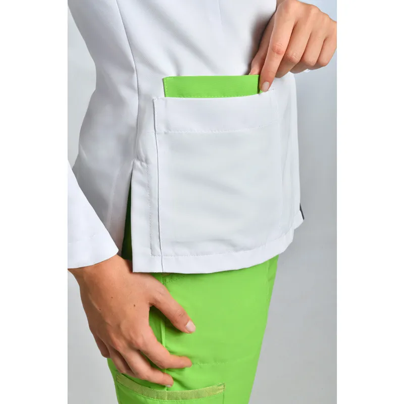 CHAQUETA MUJER DE MICROFIBRA CONTRASTE PISTACHO Y GRIS  DYNEKE