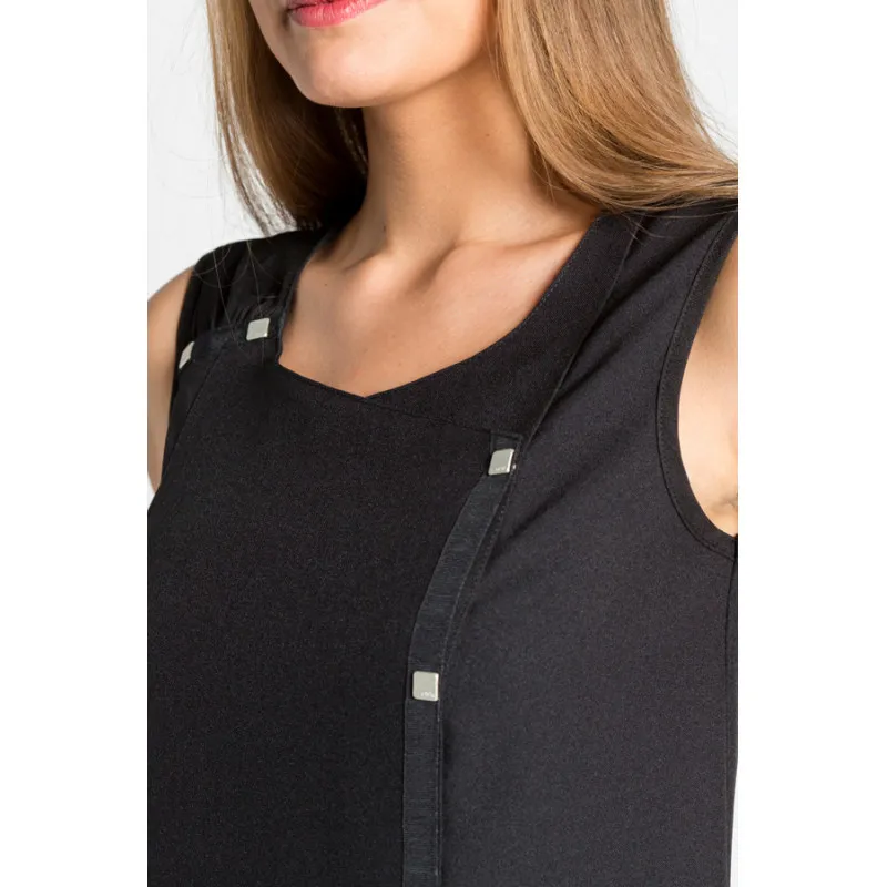 CHAQUETA NEGRA DETALLE DE PUNTO Y TIRAS  DYNEKE