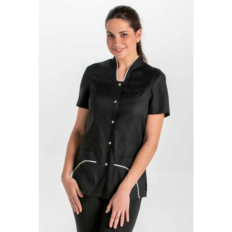 CHAQUETA NEGRA ESCOTE ALTO DE MANGA CORTA  DYNEKE