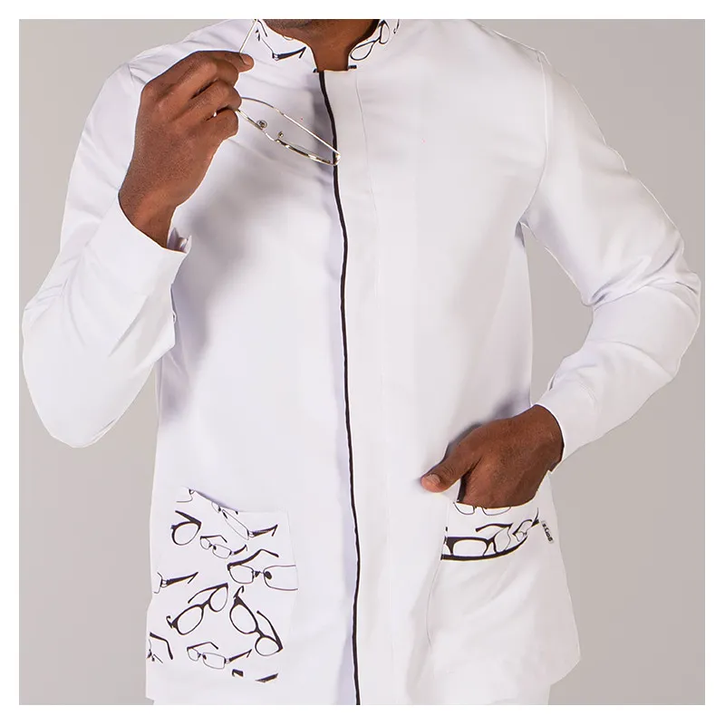 CHAQUETA PARA óPTICA HOMBRE DE MICROFIBRA BLANCA FERRáN  GARY'S