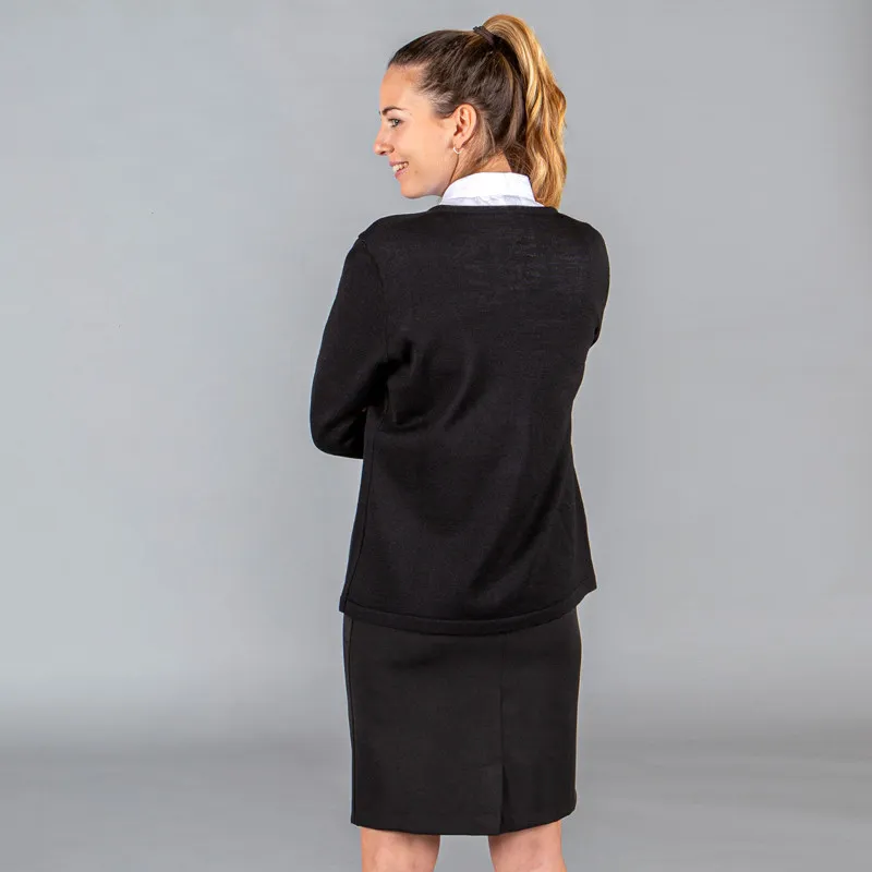 CHAQUETA PUNTO FINO NEGRA DE MUJER CON CREMALLERA  GARY'S