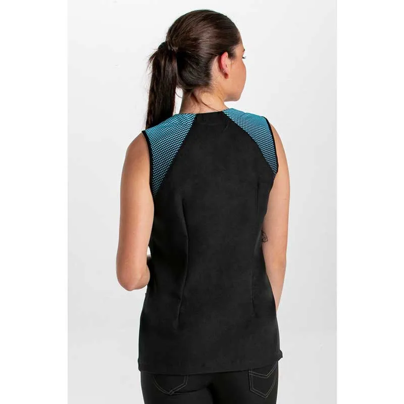 CHAQUETA SIN MANGAS ESTAMPADO FLOR AZUL  DYNEKE