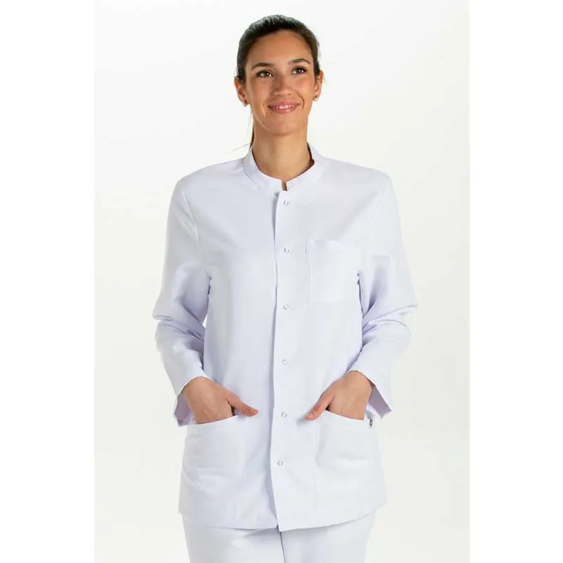 CHAQUETA UNISEX CUELLO TIRILLA MICROFIBRA BLANCA  DYNEKE