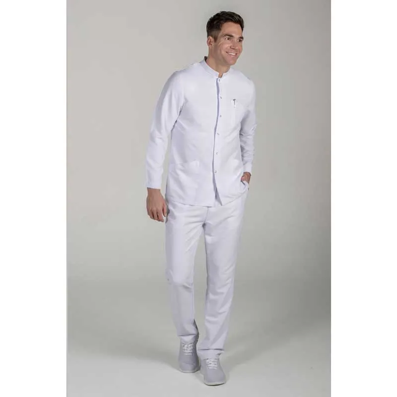 CHAQUETA UNISEX CUELLO TIRILLA MICROFIBRA BLANCA  DYNEKE