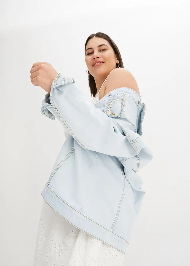 Chaqueta vaquera azul claro denim
