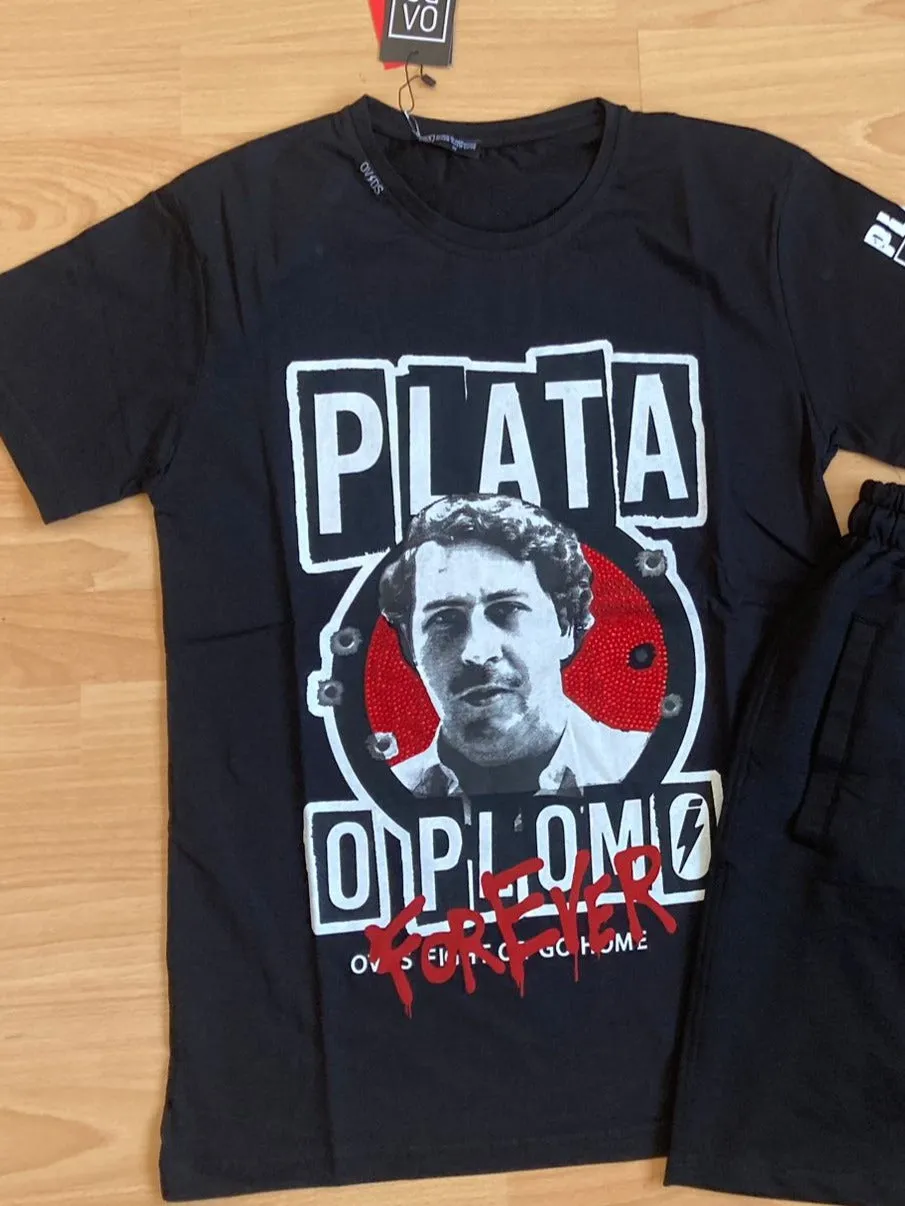 CONJUNTO OVDS  21078 PLATA PLOMO NEGRO