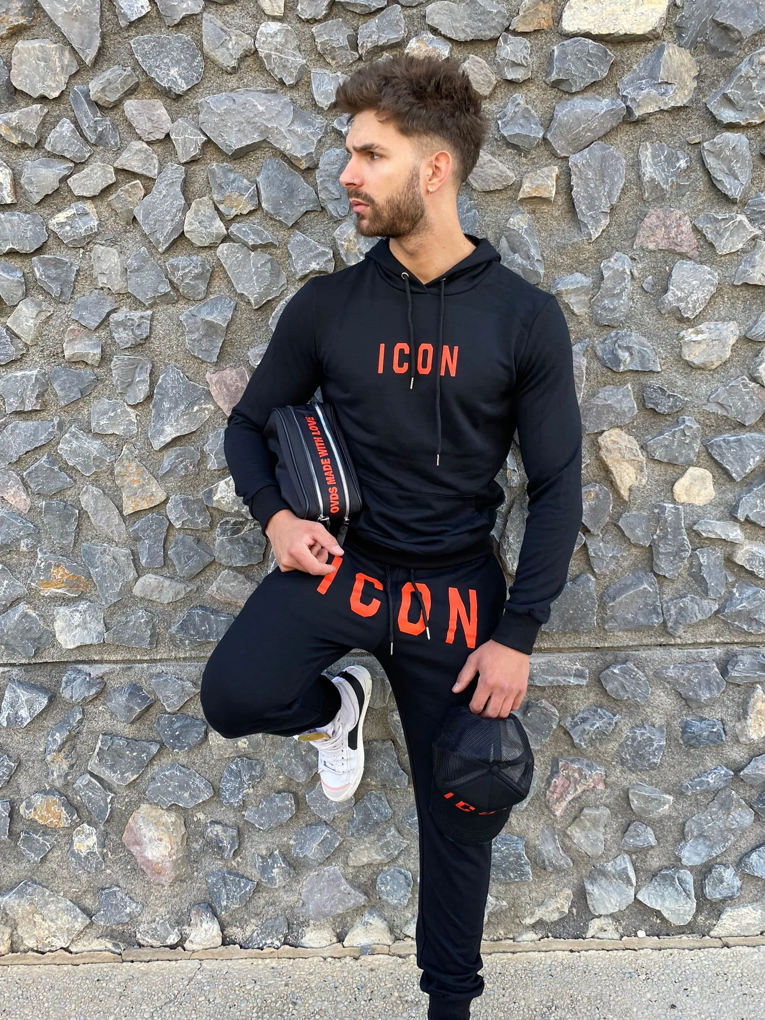 CONJUNTO OVDS  CHFRONT NEGRO/ROJO