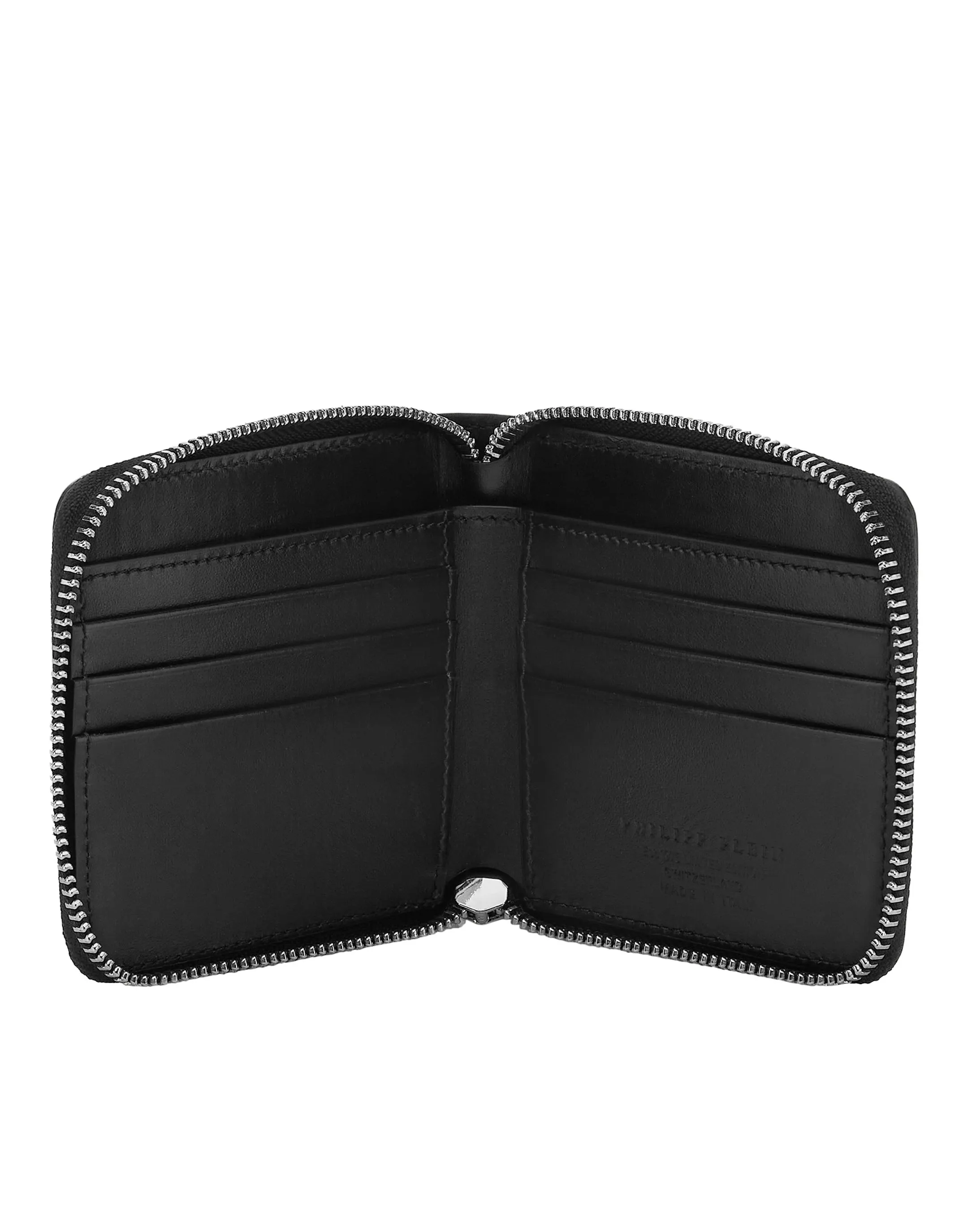 Croco Embossed Mini Round Zip Wallet
