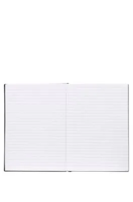 Cuaderno A5 en piel sintética con rayas grises