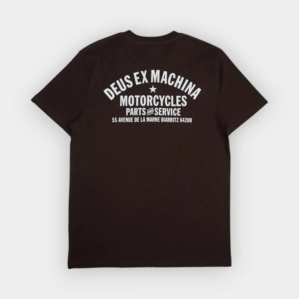 Deus Ex Machina – Camiseta Biarritz address chocolate brown