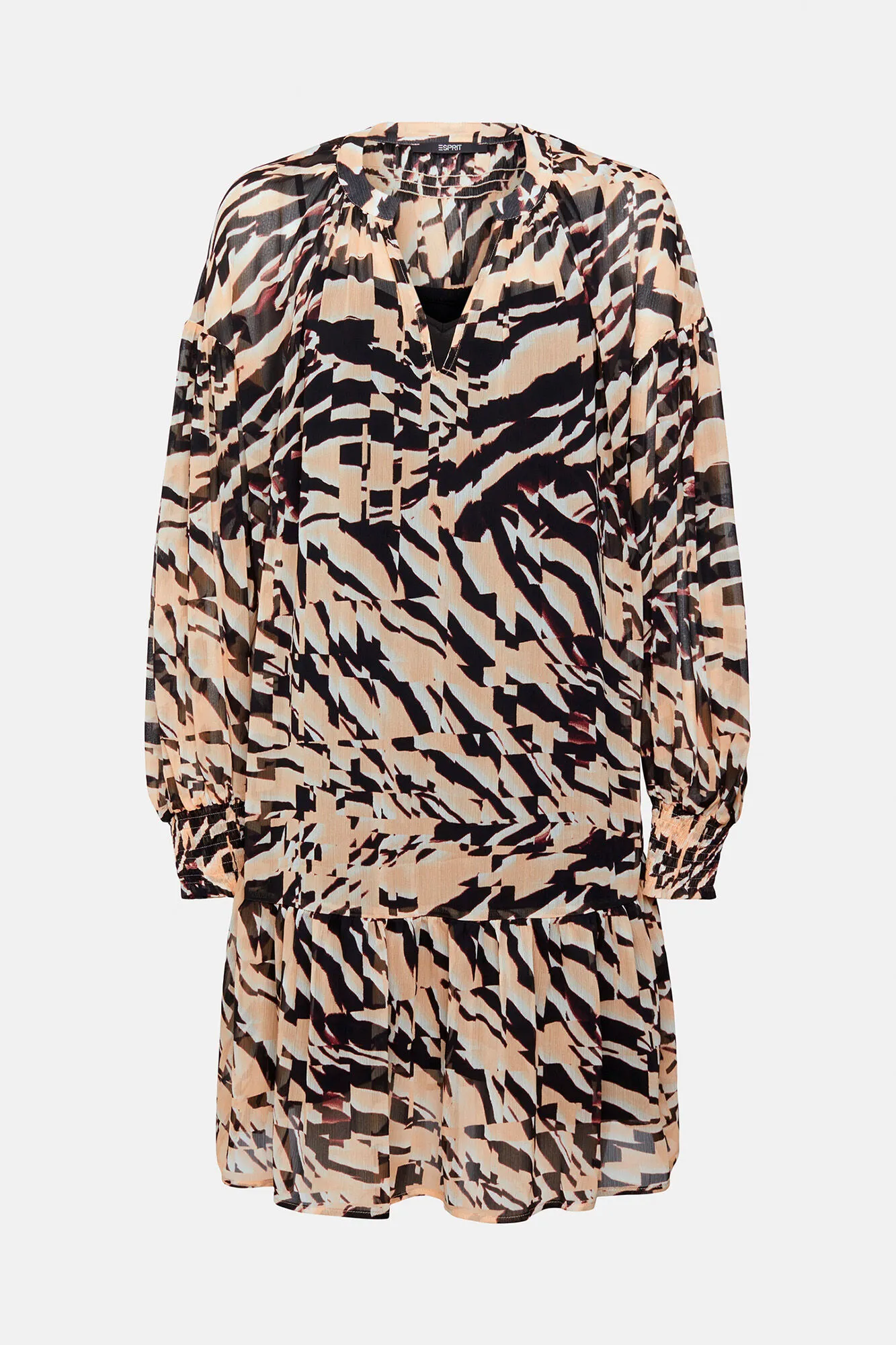 Esprit Vestido chiffon estampado animal print