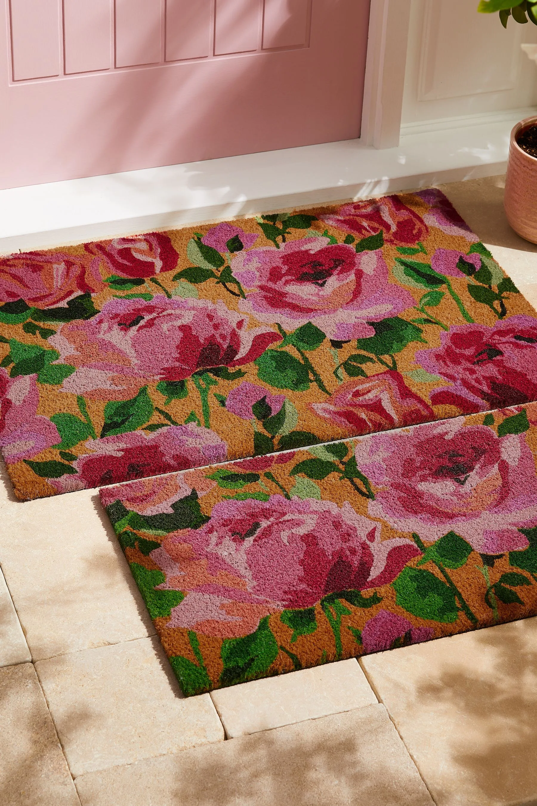 Felpudo con estampado de rosas