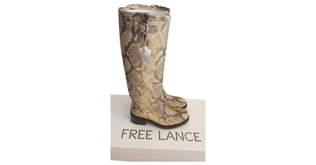 FREE LANCE MOTORISTA 4 GERONIMO  ESTAMPADO DE SERPIENTE BEIGE 