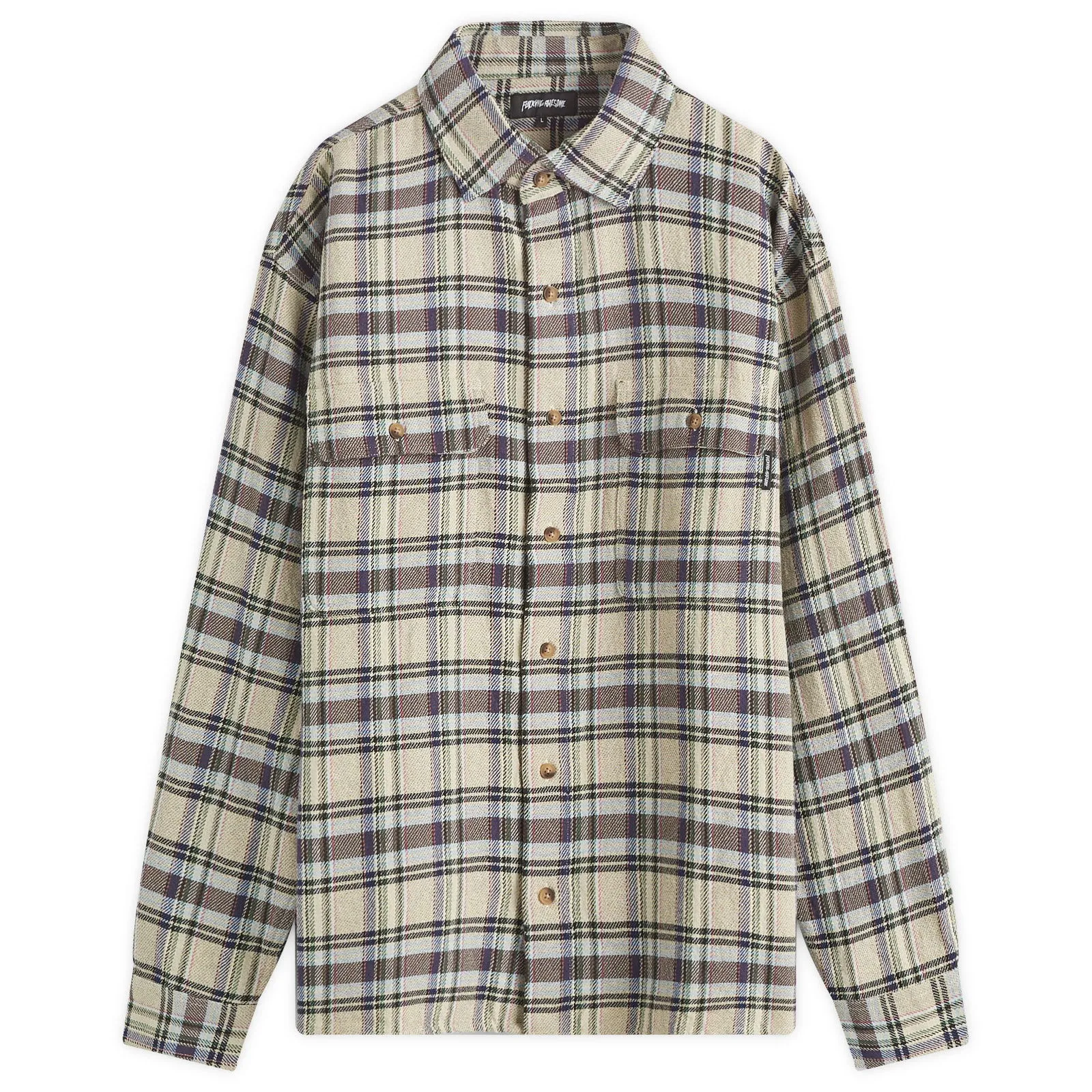 Fucking Awesome Flannel Shirt Grey