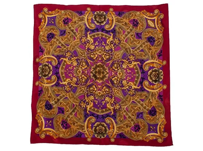 Gianni Versace taller versace, Pañuelo con estampado Barroco multicolor 