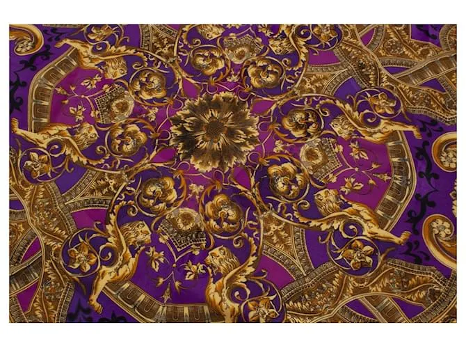 Gianni Versace taller versace, Pañuelo con estampado Barroco multicolor 