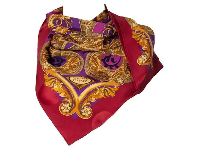 Gianni Versace taller versace, Pañuelo con estampado Barroco multicolor 