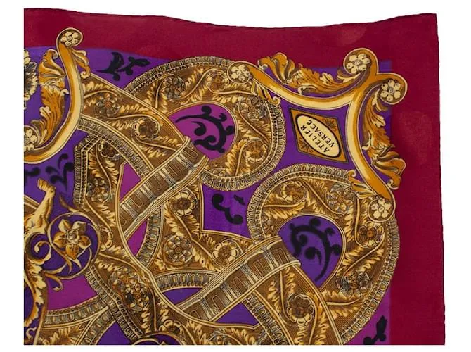 Gianni Versace taller versace, Pañuelo con estampado Barroco multicolor 