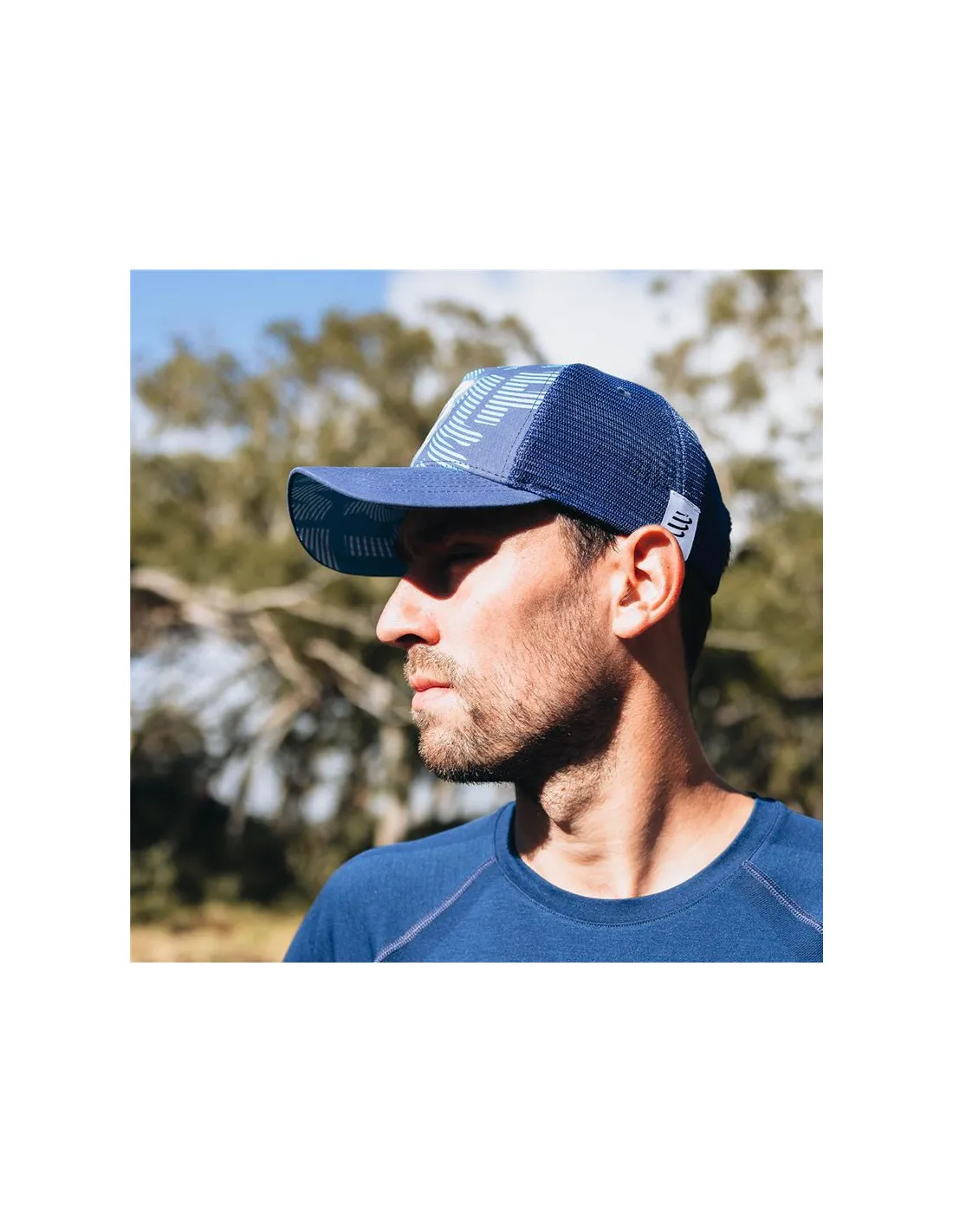 Gorra de Running Compressport Trucker Estate Blue