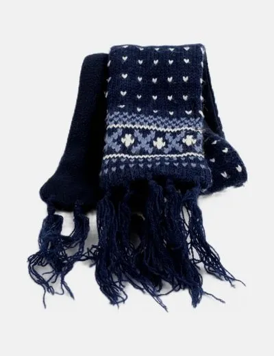H&M Bufanda azul estampada