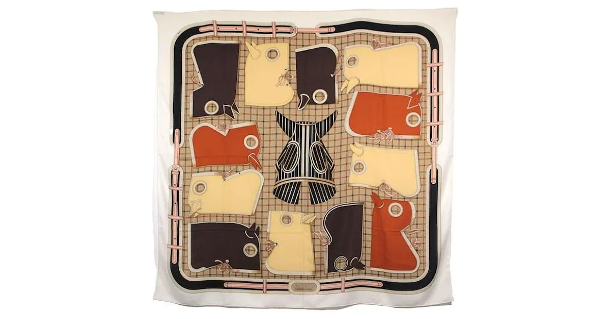 Hermès Pañuelos Multicolor Beige 