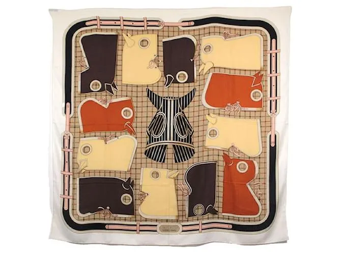Hermès Pañuelos Multicolor Beige 