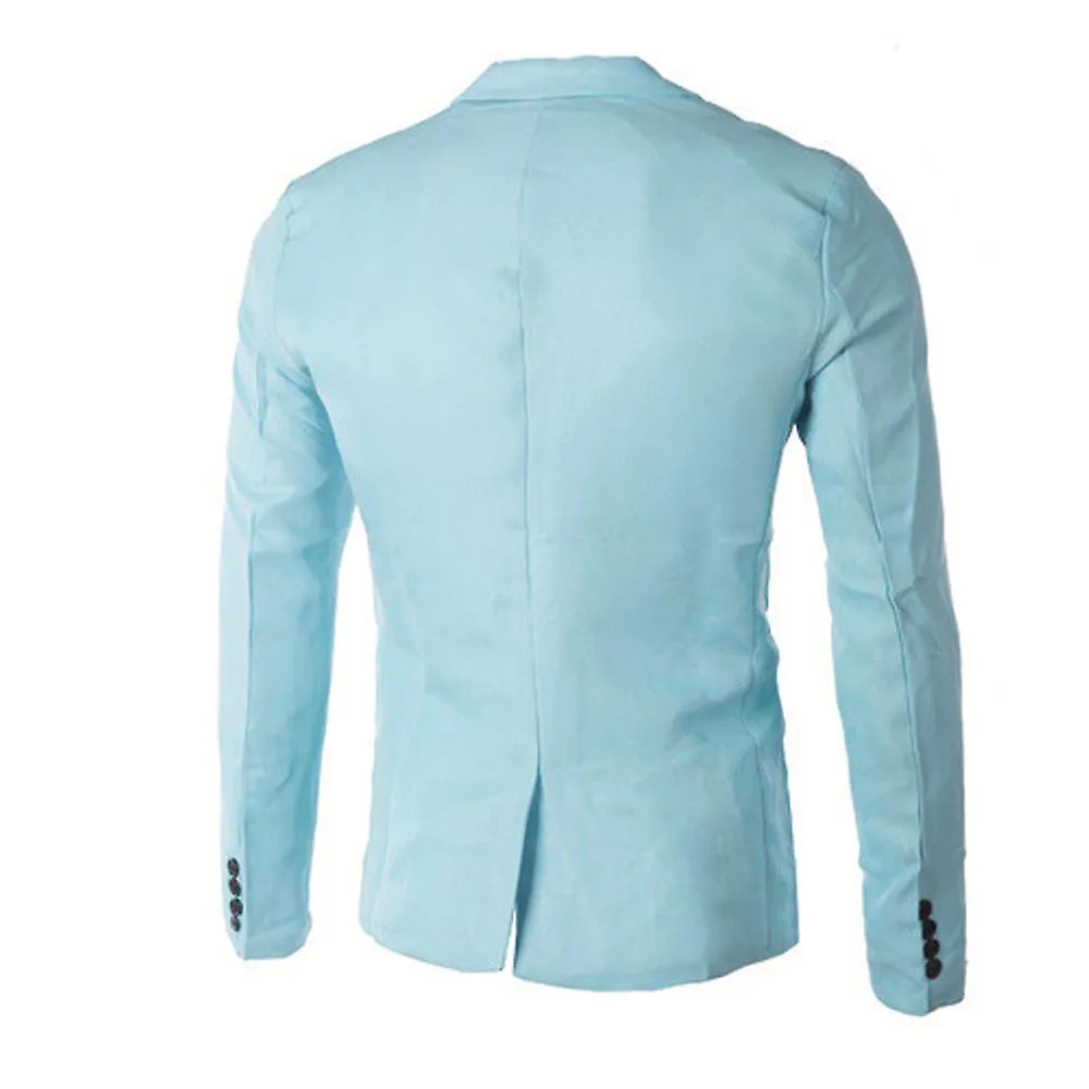Hombre Casual Botón Traje Abrigo Chaqueta Tops Hombres Moda