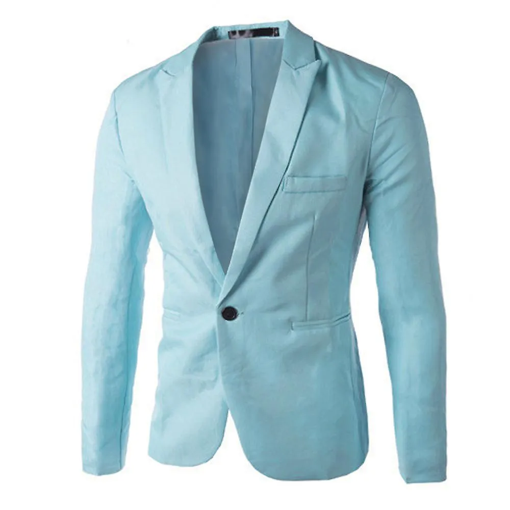 Hombre Casual Botón Traje Abrigo Chaqueta Tops Hombres Moda
