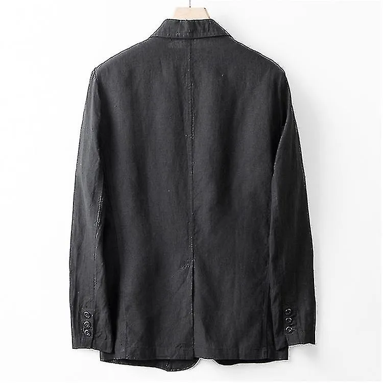 Hombre Lino Blazer Chaqueta ligera Abrigo Dos botones