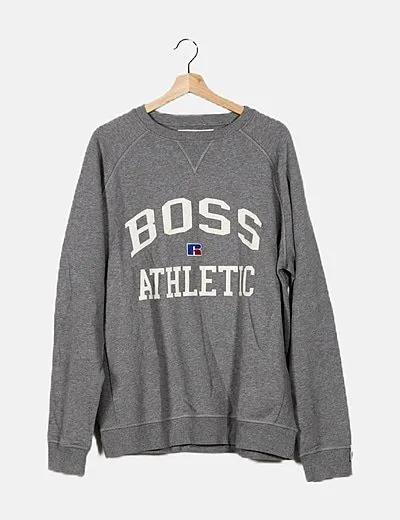 Hugo Boss Sudadera gris manga larga