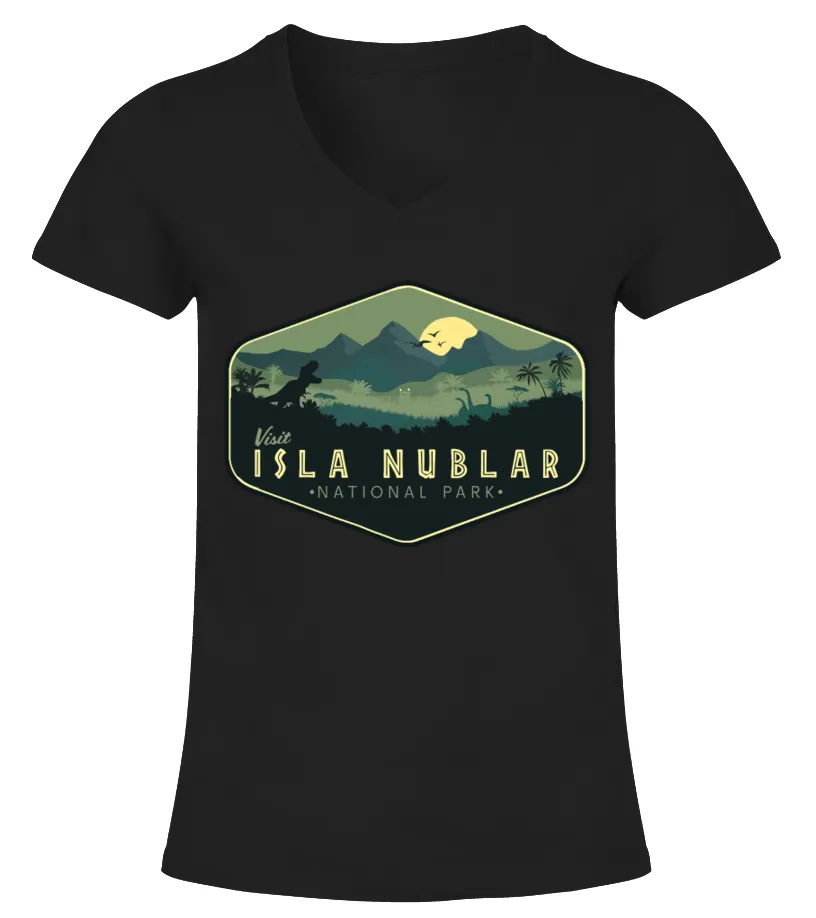 Isla Nublar National Park Camiseta cuello pico Mujer