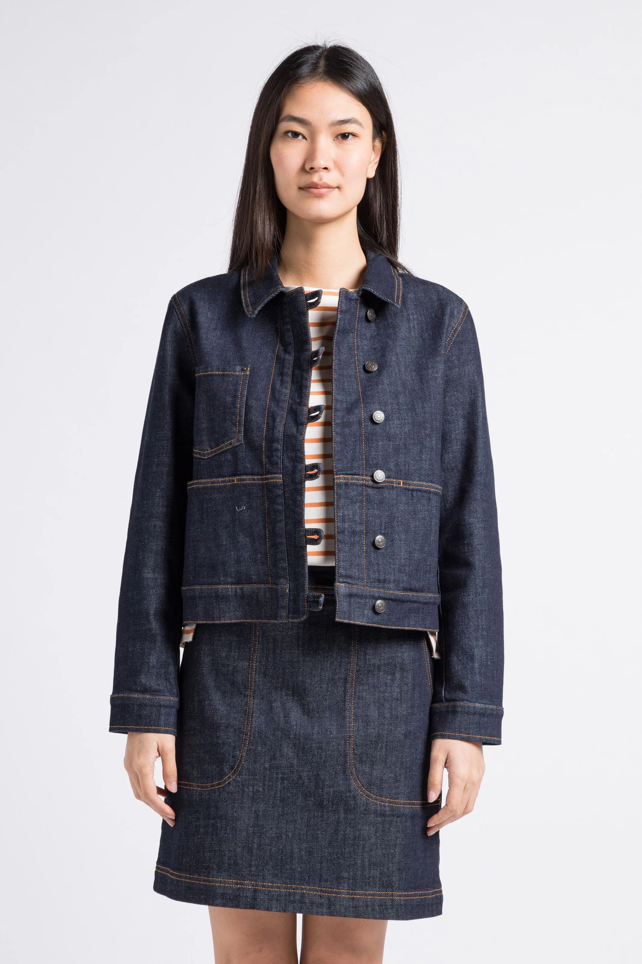 JALILA  CHAQUETA VAQUERA DE MEZCLA DE ALGODóN EN AZUL