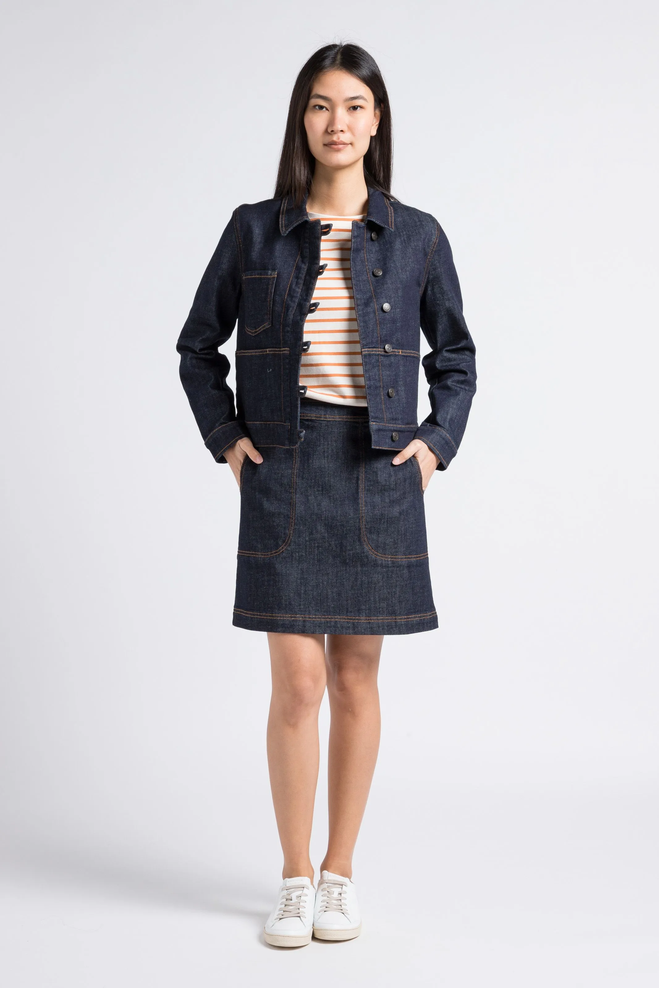 JALILA  CHAQUETA VAQUERA DE MEZCLA DE ALGODóN EN AZUL
