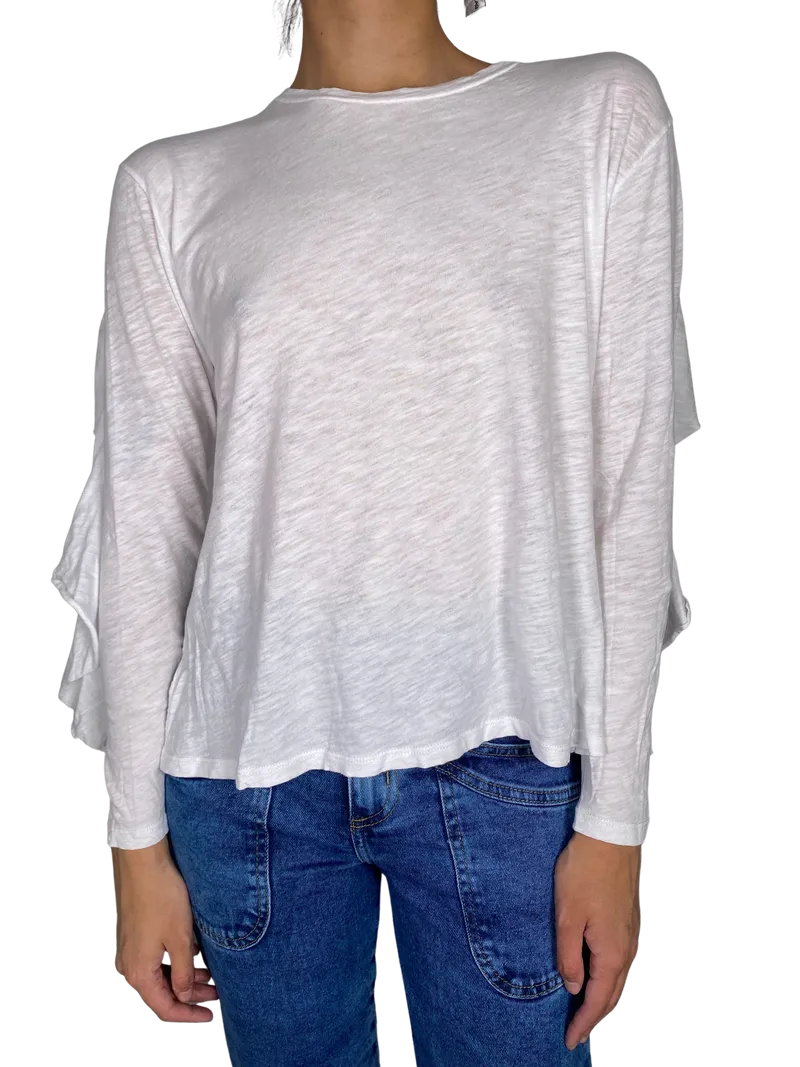 JAZMIN CHEBAR Polera Blanca Vuelos