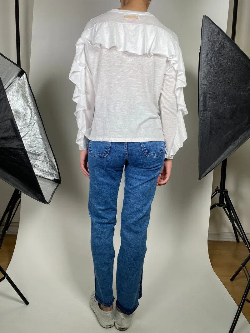 JAZMIN CHEBAR Polera Blanca Vuelos