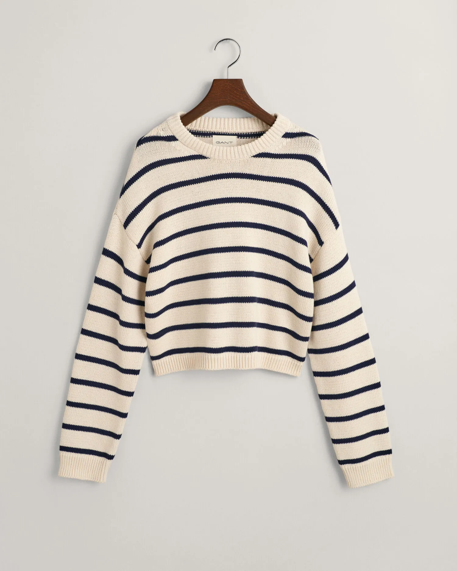 Jersey de cuello redondo y rayas