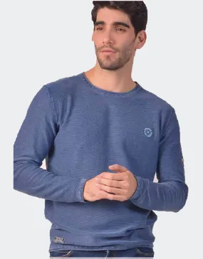 Jersey hombre punto en cuello redondo y recto