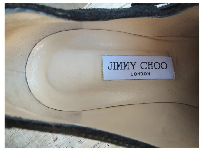 Jimmy choo p brogue con hebilla 39,5 Negro 