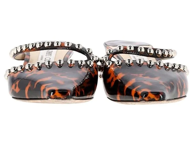 Jimmy Choo Ros 35Mules mm en charol con estampado animal Impresión de pitón 