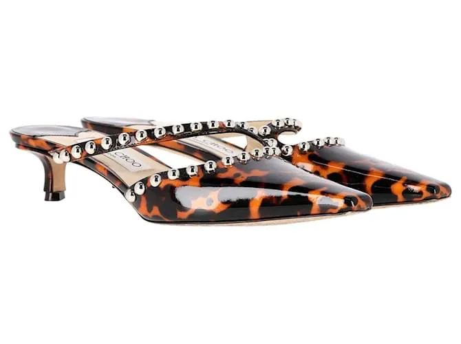 Jimmy Choo Ros 35Mules mm en charol con estampado animal Impresión de pitón 