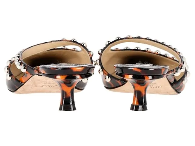 Jimmy Choo Ros 35Mules mm en charol con estampado animal Impresión de pitón 