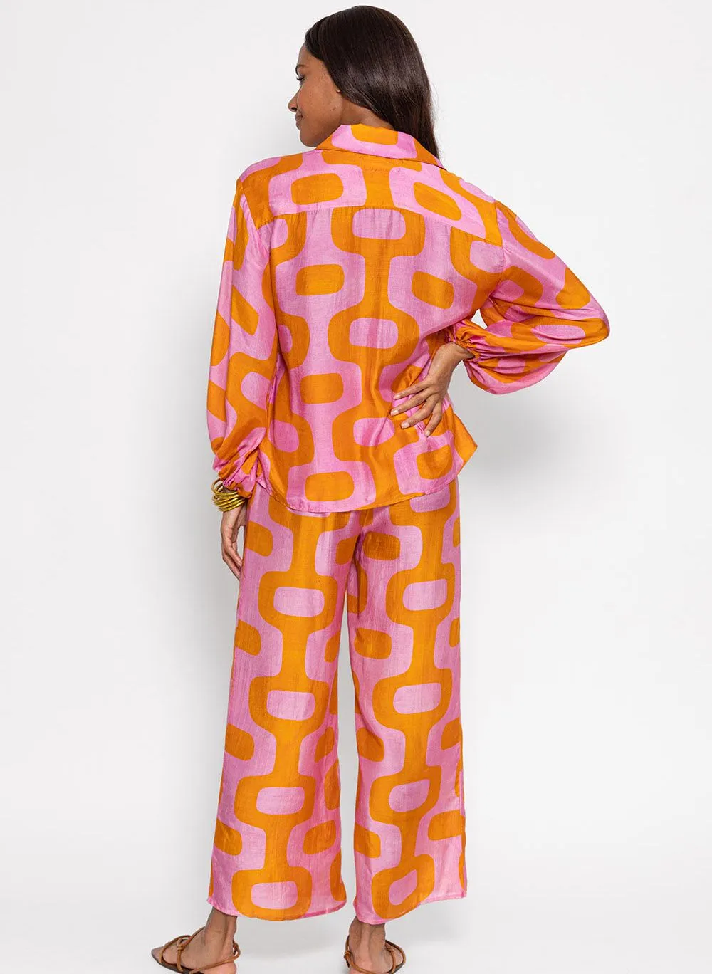 JOE  PANTALóN RECTO FLUIDO ESTAMPADO EN MULTICOLOR