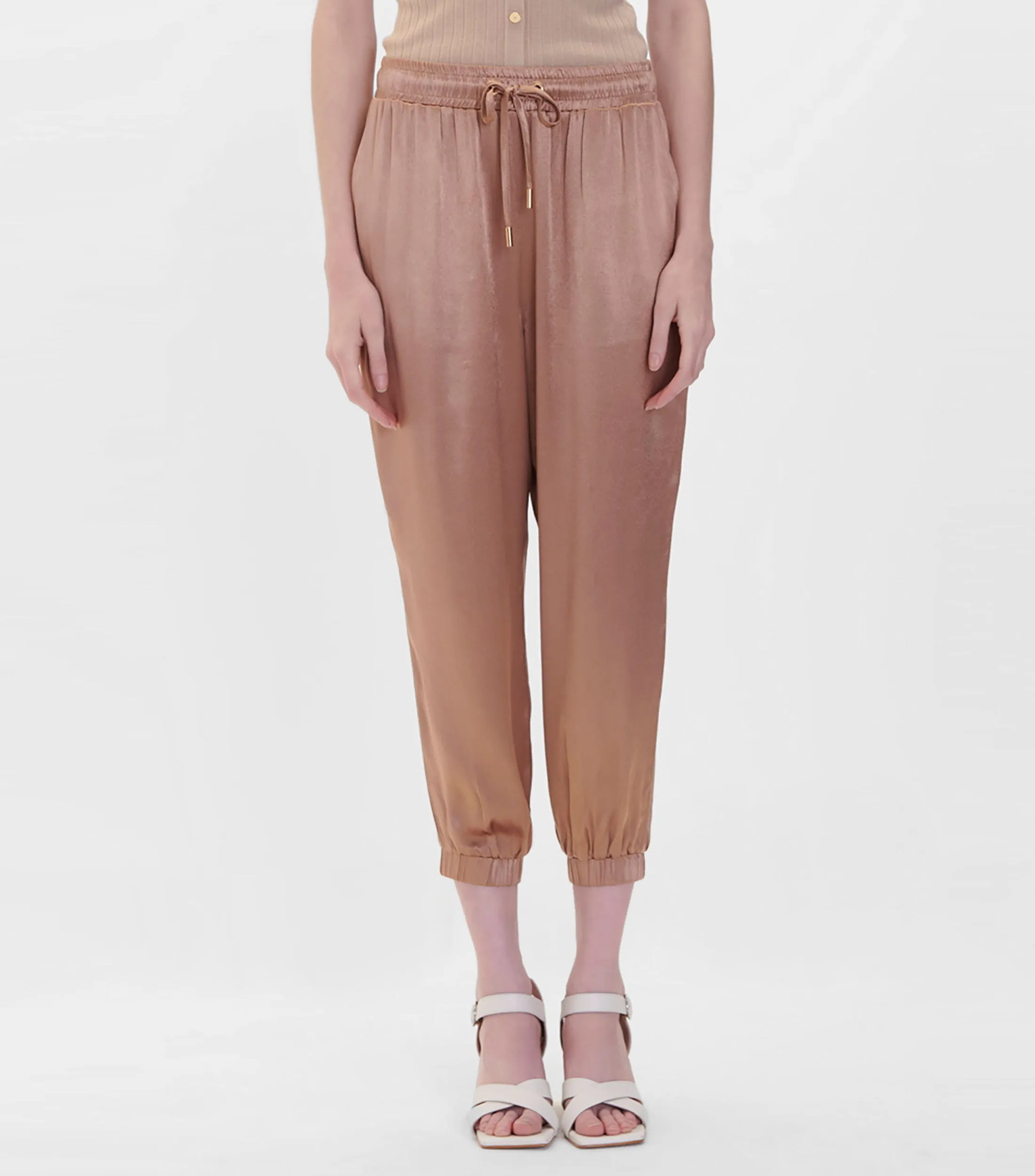 Julio Pantalón Jogger De Satín Tiro Alto Mujer