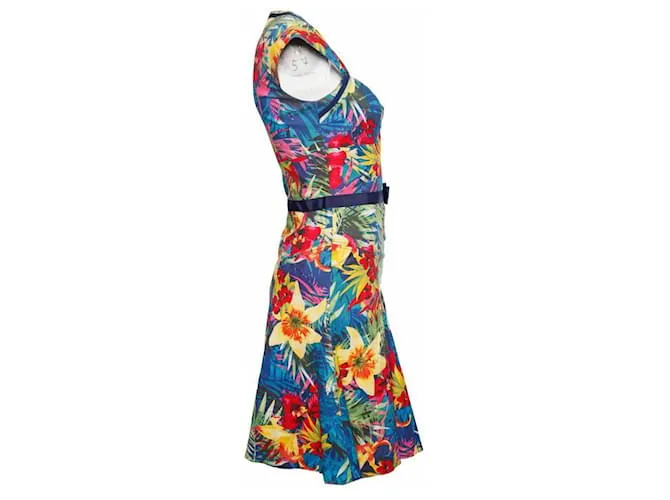 Karen Millen, Vestido con estampado tropical. Multicolor 