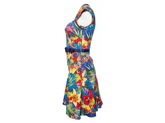 Karen Millen, Vestido con estampado tropical. Multicolor 
