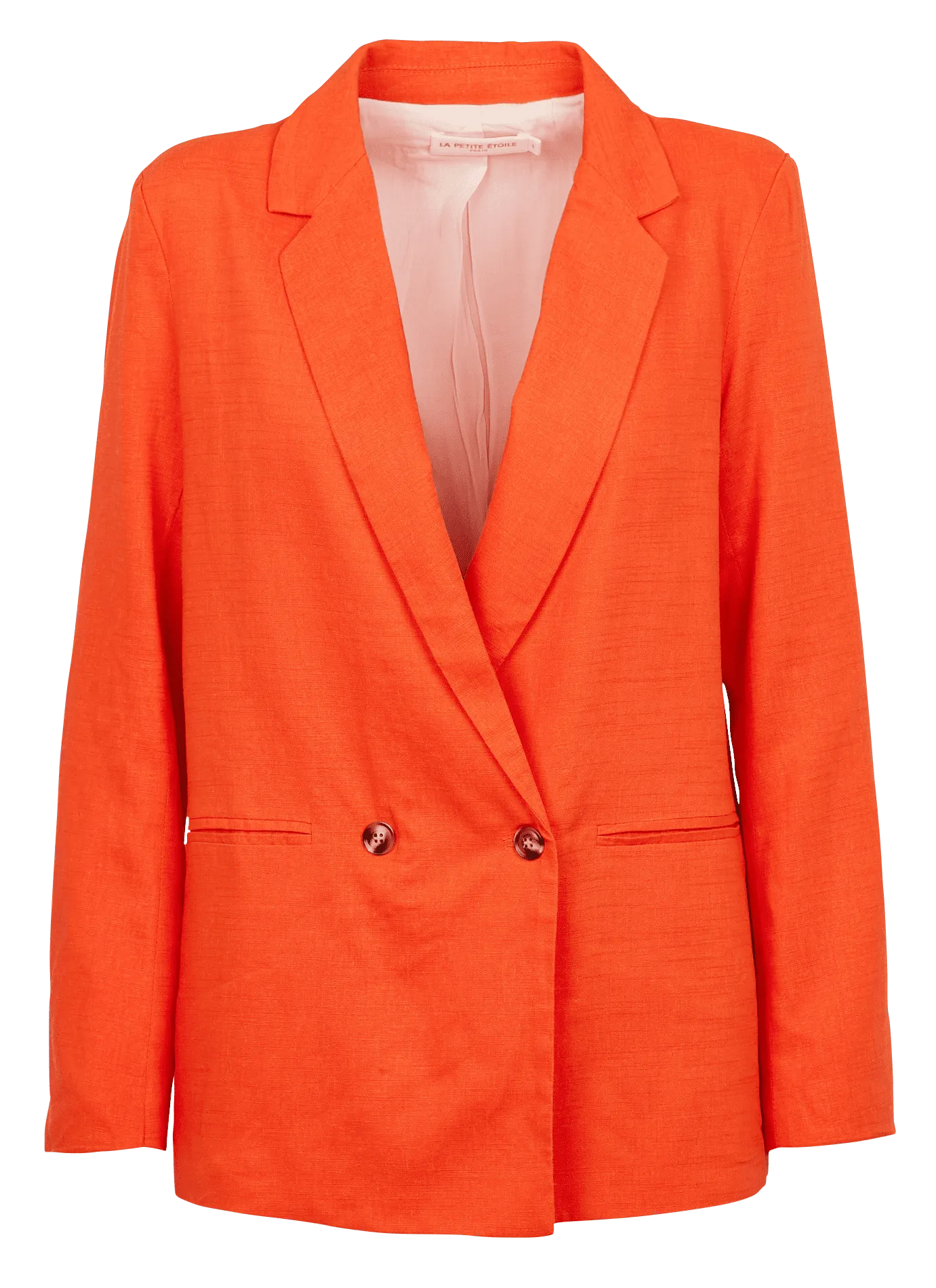 LA PETITE ETOILE VIVANO  CHAQUETA SASTRE DE MEZCLA DE LINO EN NARANJA