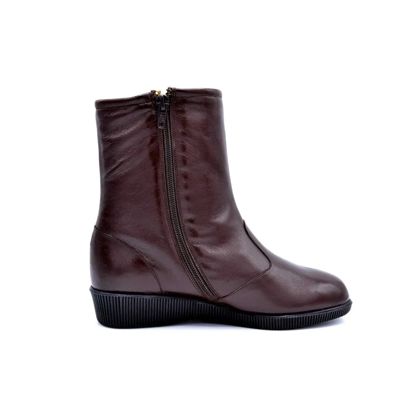 La Vaska 2522 marrón | Bota de piel con abrigo | Hecha en España