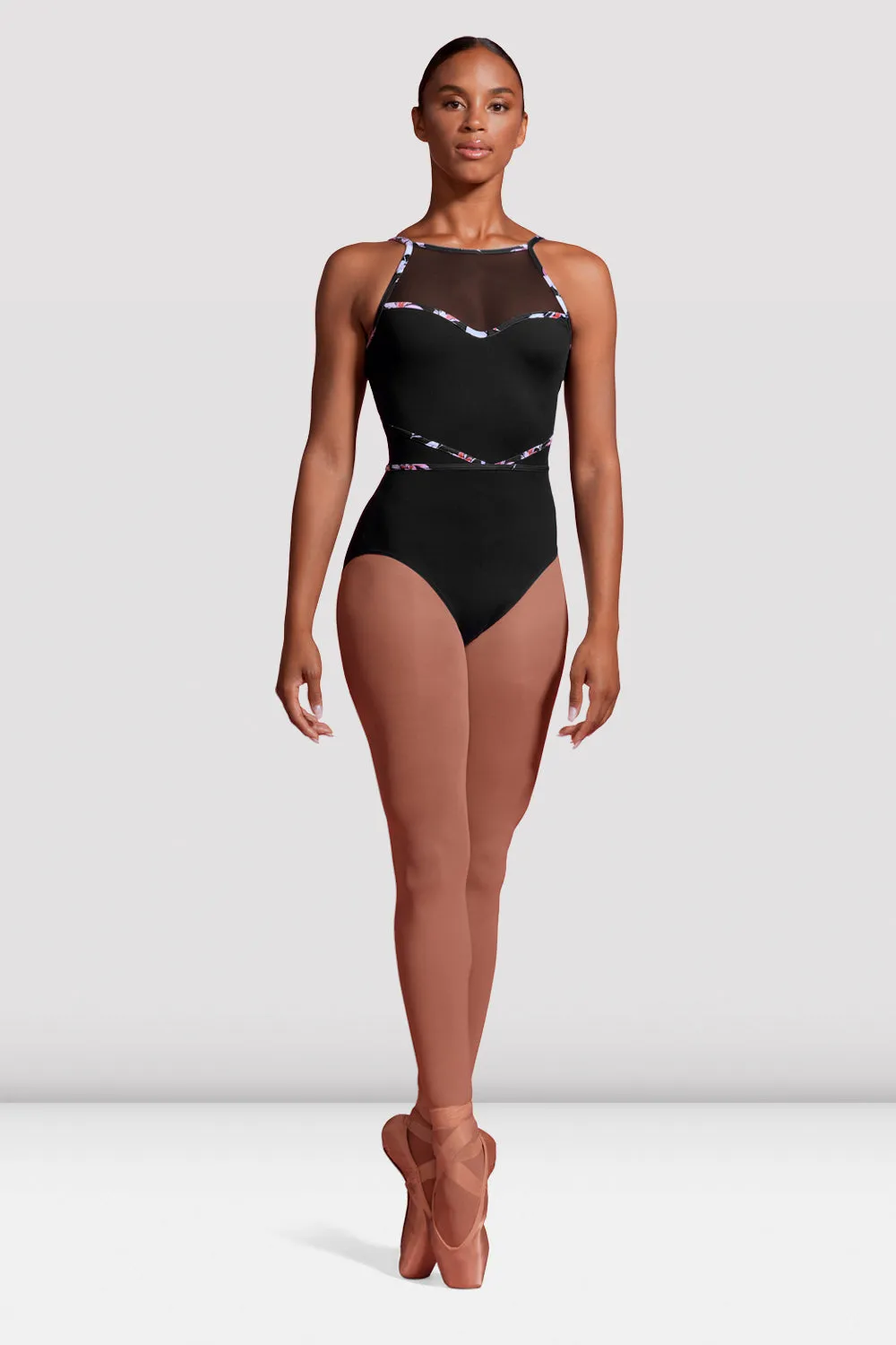 Ladies Mirella Jardin Mesh Halter Leotard