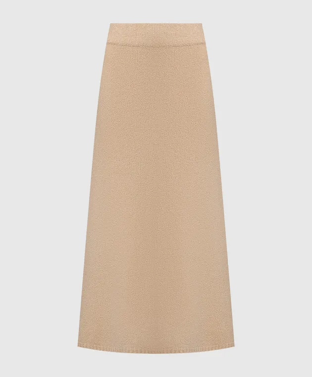 LISA YANG Kael beige cashmere midi skirt
